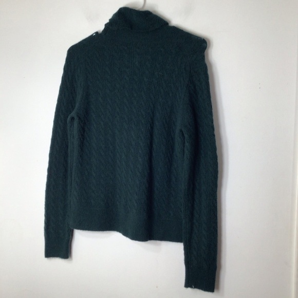 J Crew alpaca wool sweater women small green ruffle pullover - Picture 9 of 11